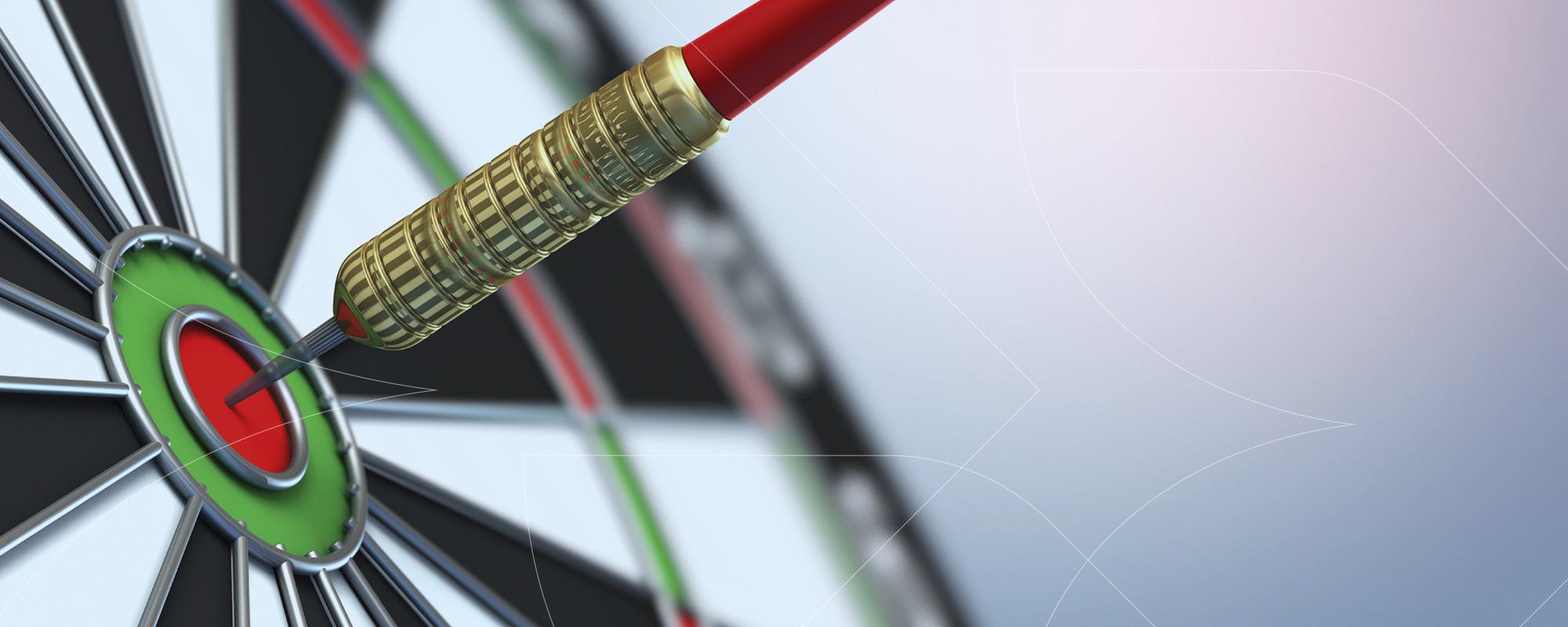 Dart hitting bullseye