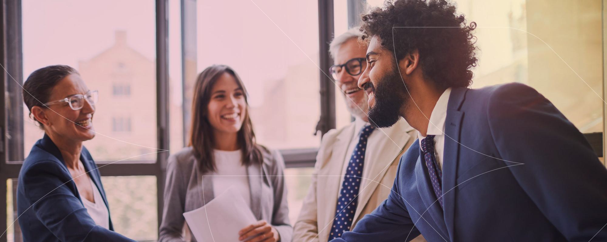 Colleagues chatting