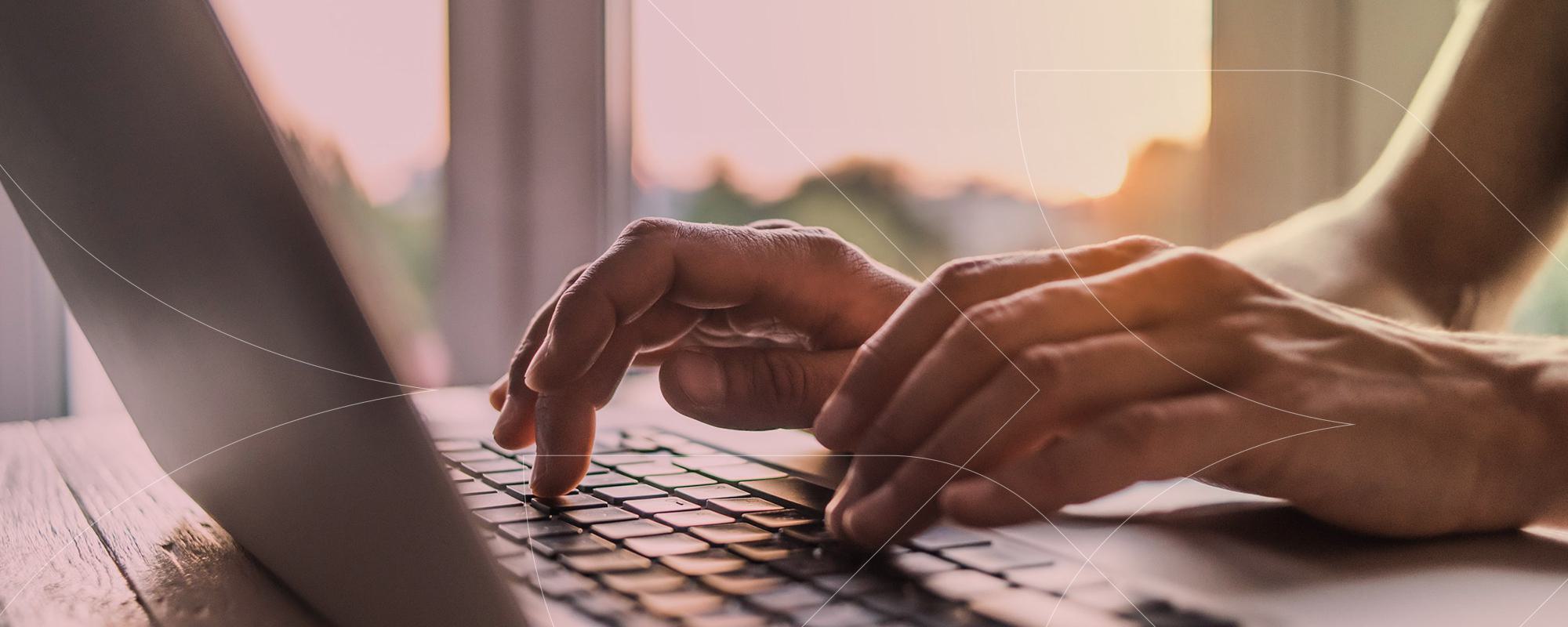 typing on a computer
