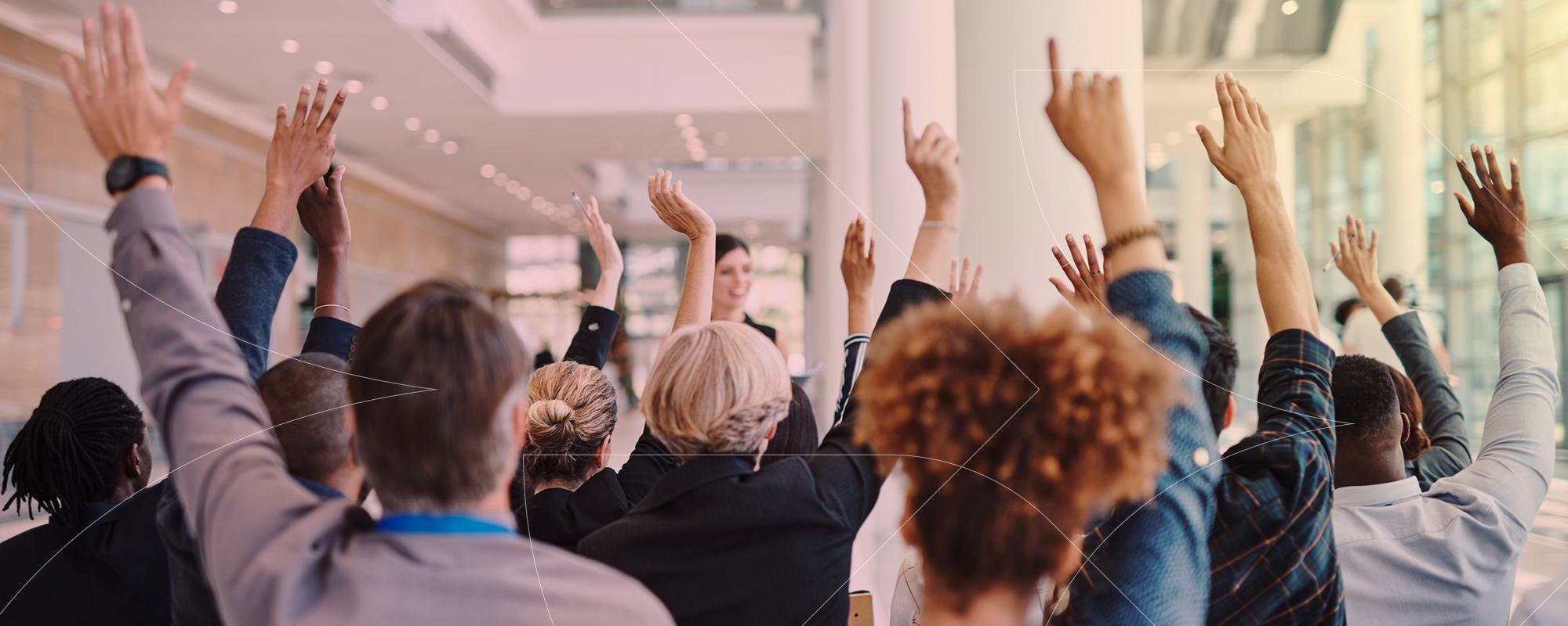 raising hands