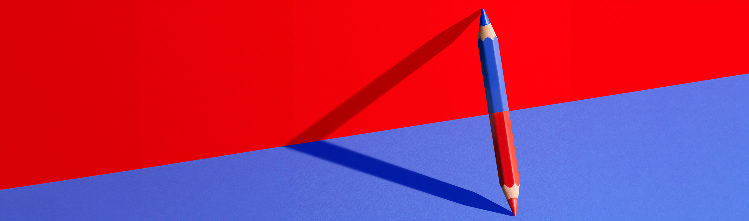 Blue and red pencil