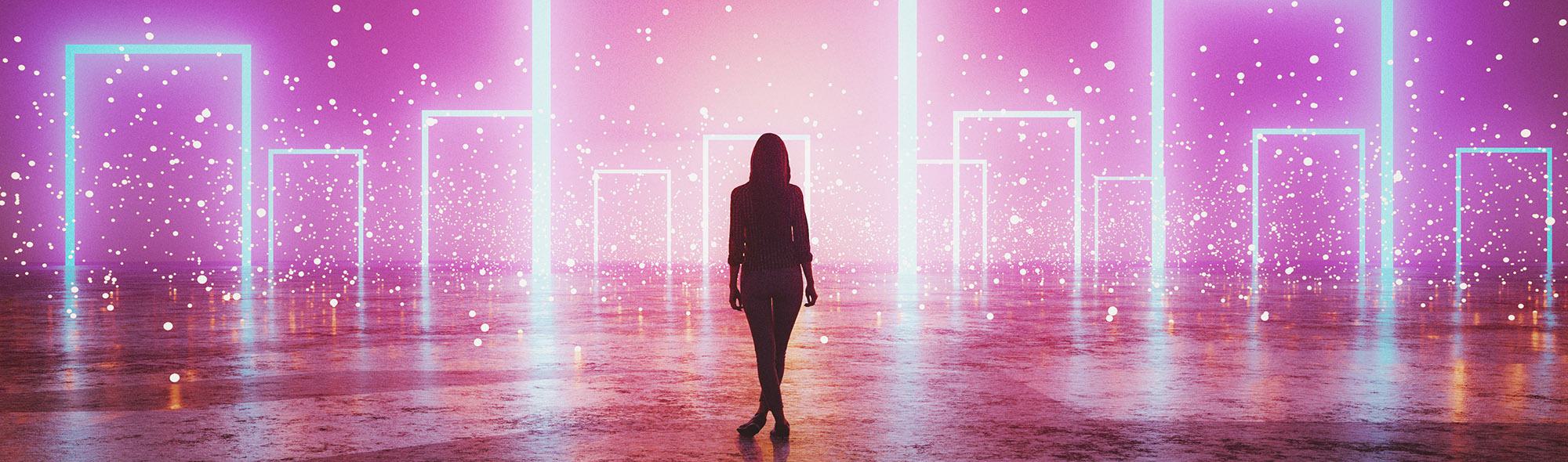 Futuristic Image of person standing