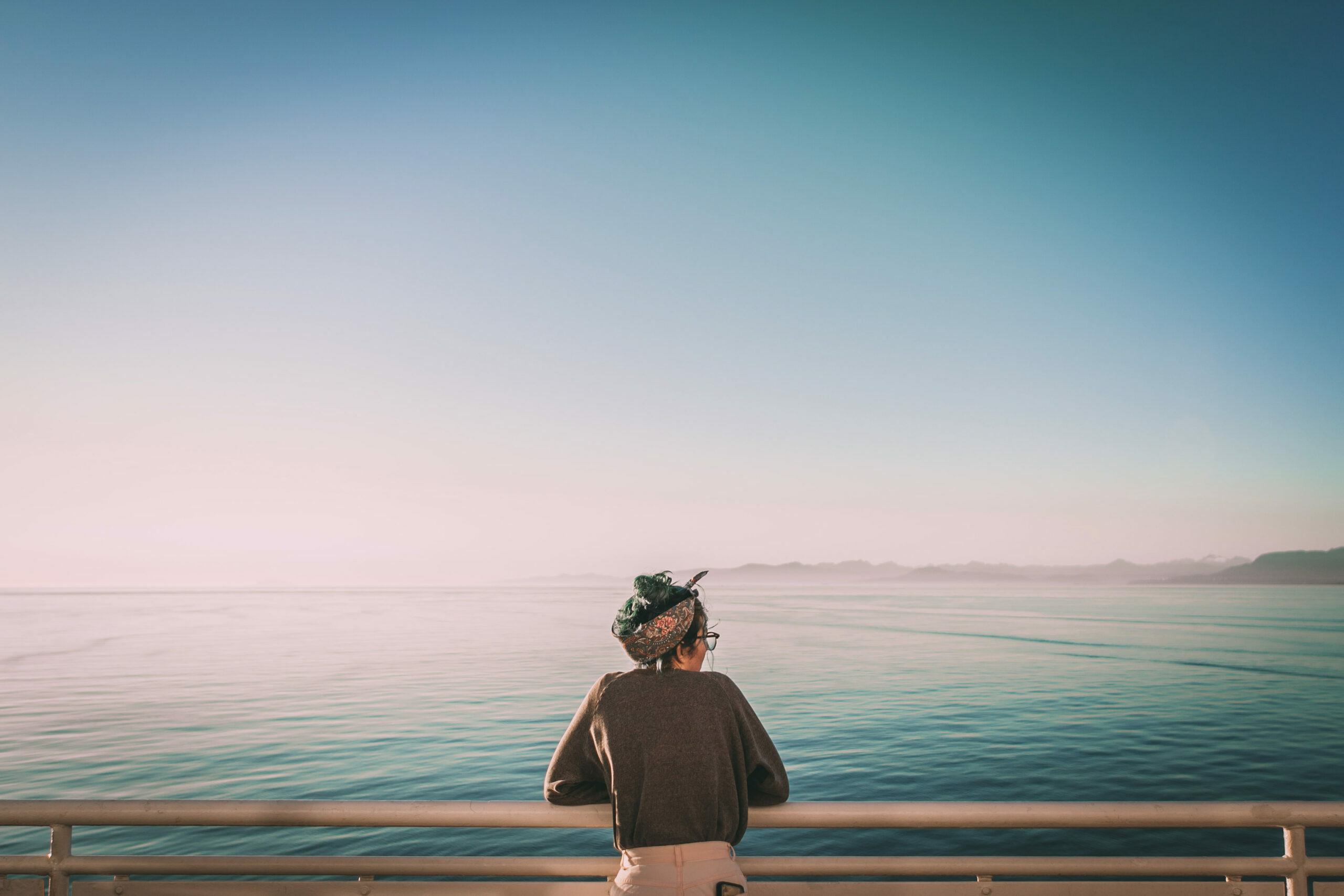 Person looking out to ocean