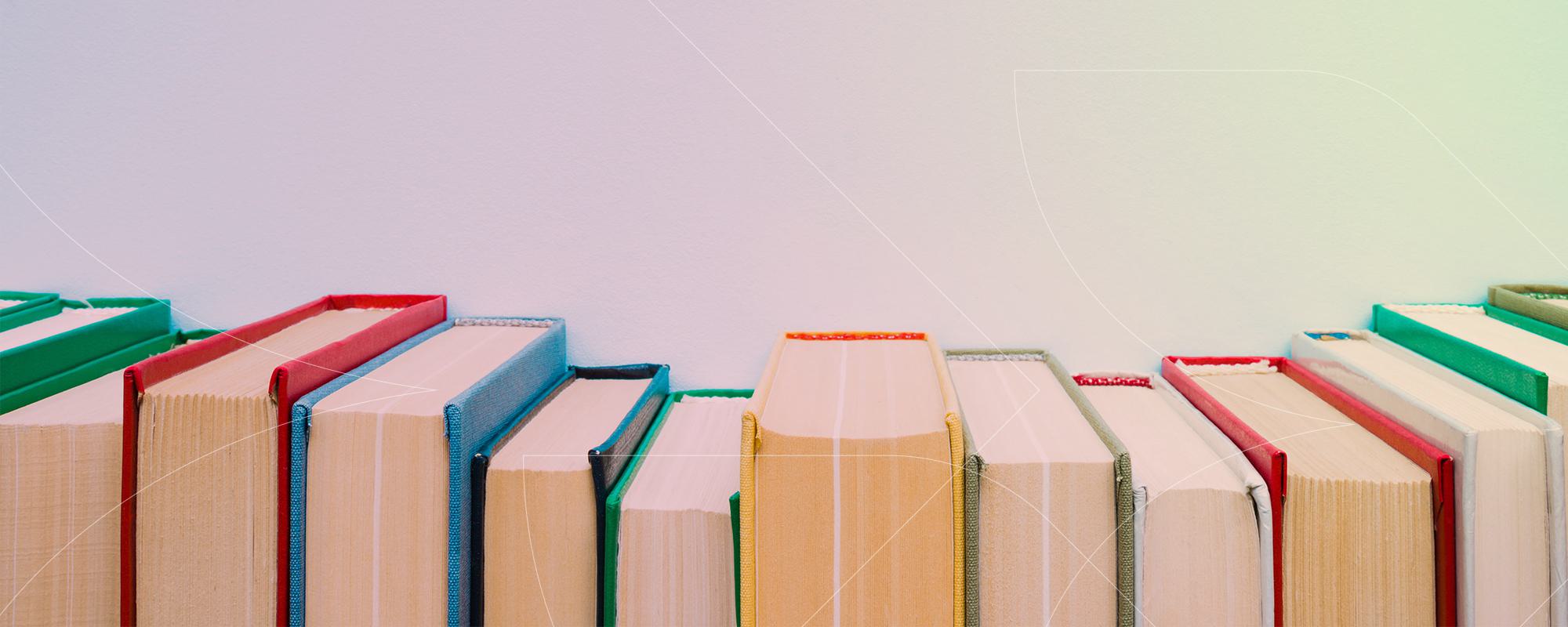 Books lined up
