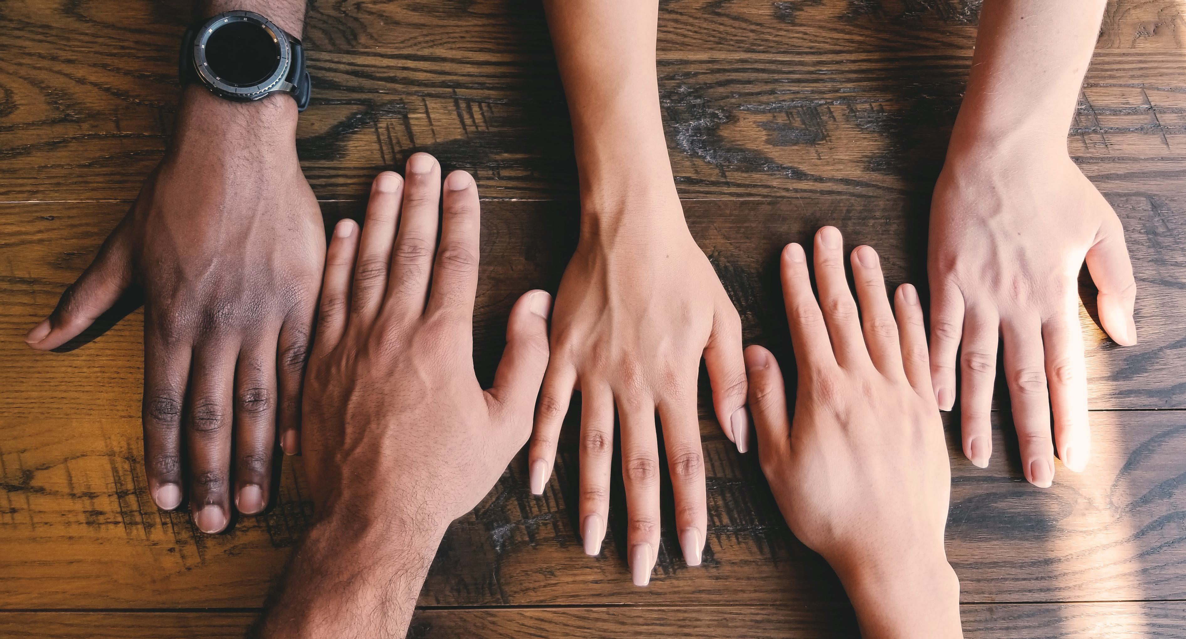 Hands on table