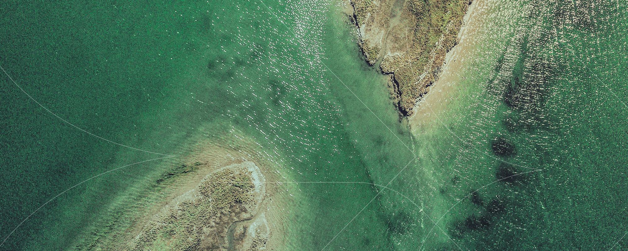 Aerial view of water