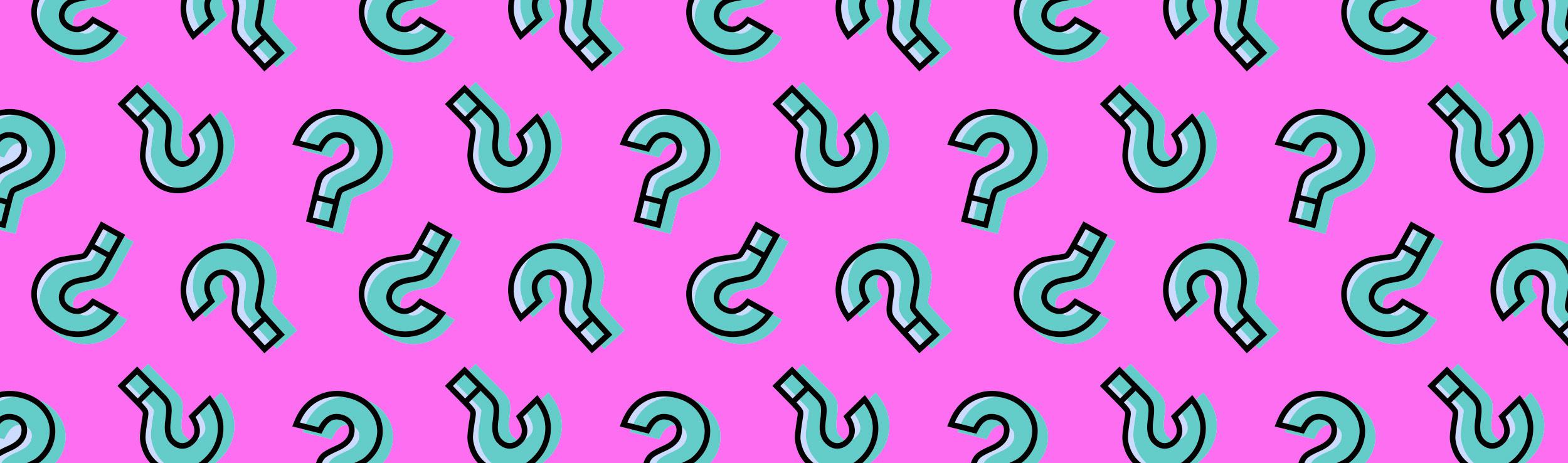 question marks banner