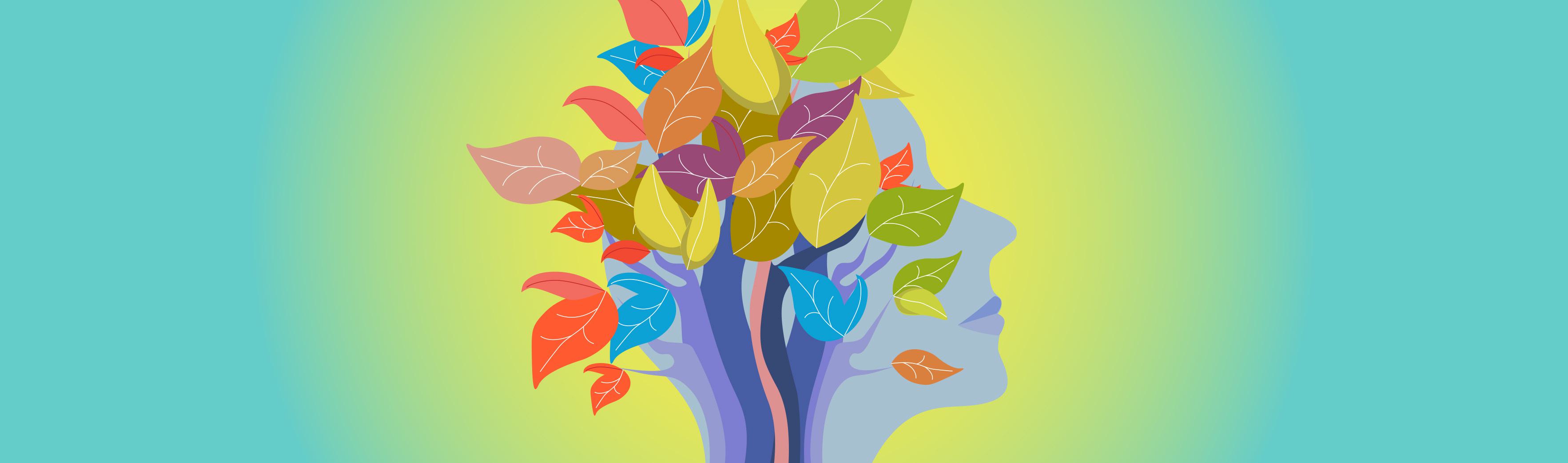 Head with tree growing graphic