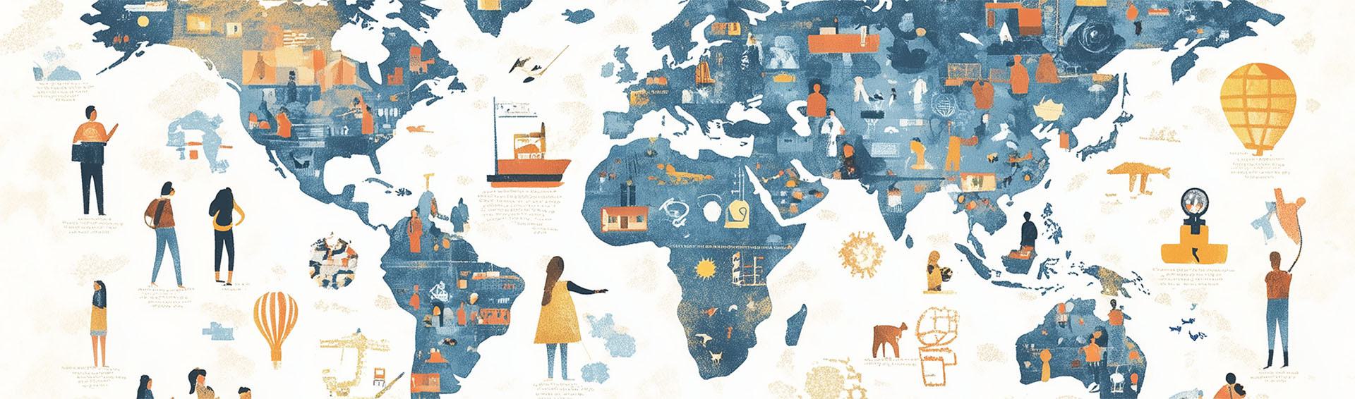 World map graphic